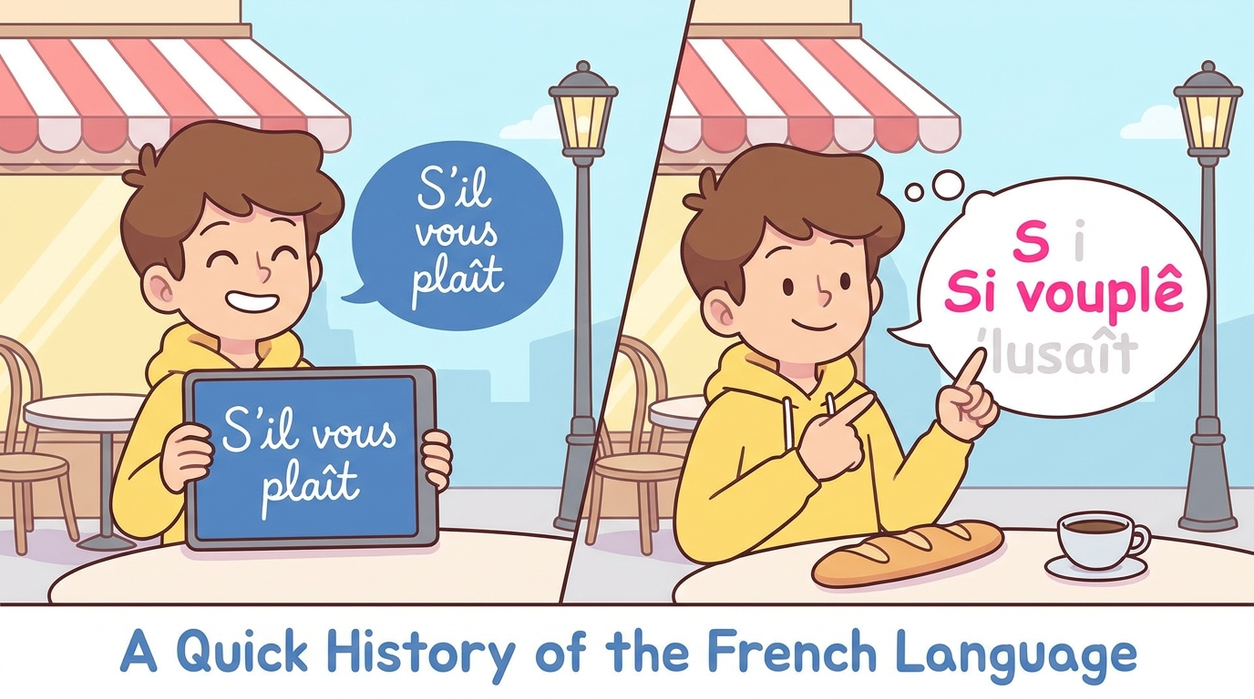 Split screen of the sentence